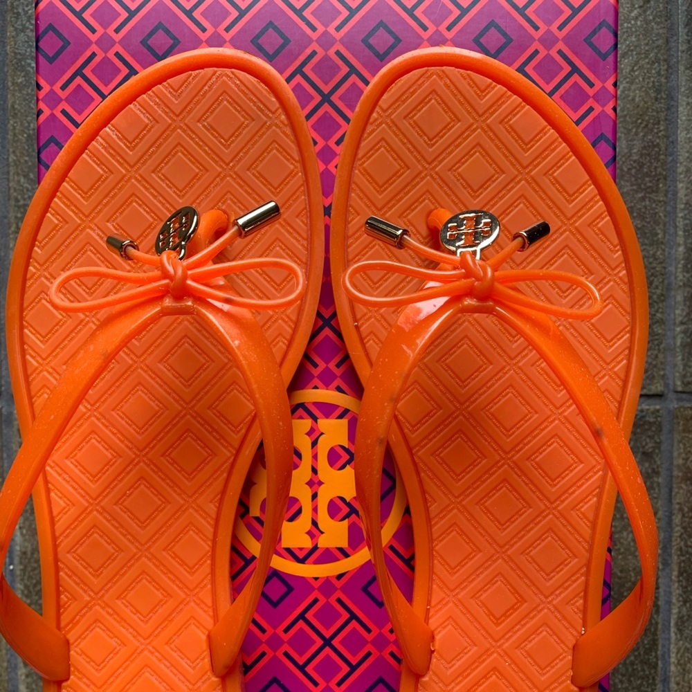 Tory Burch Jelly Sandals Orange